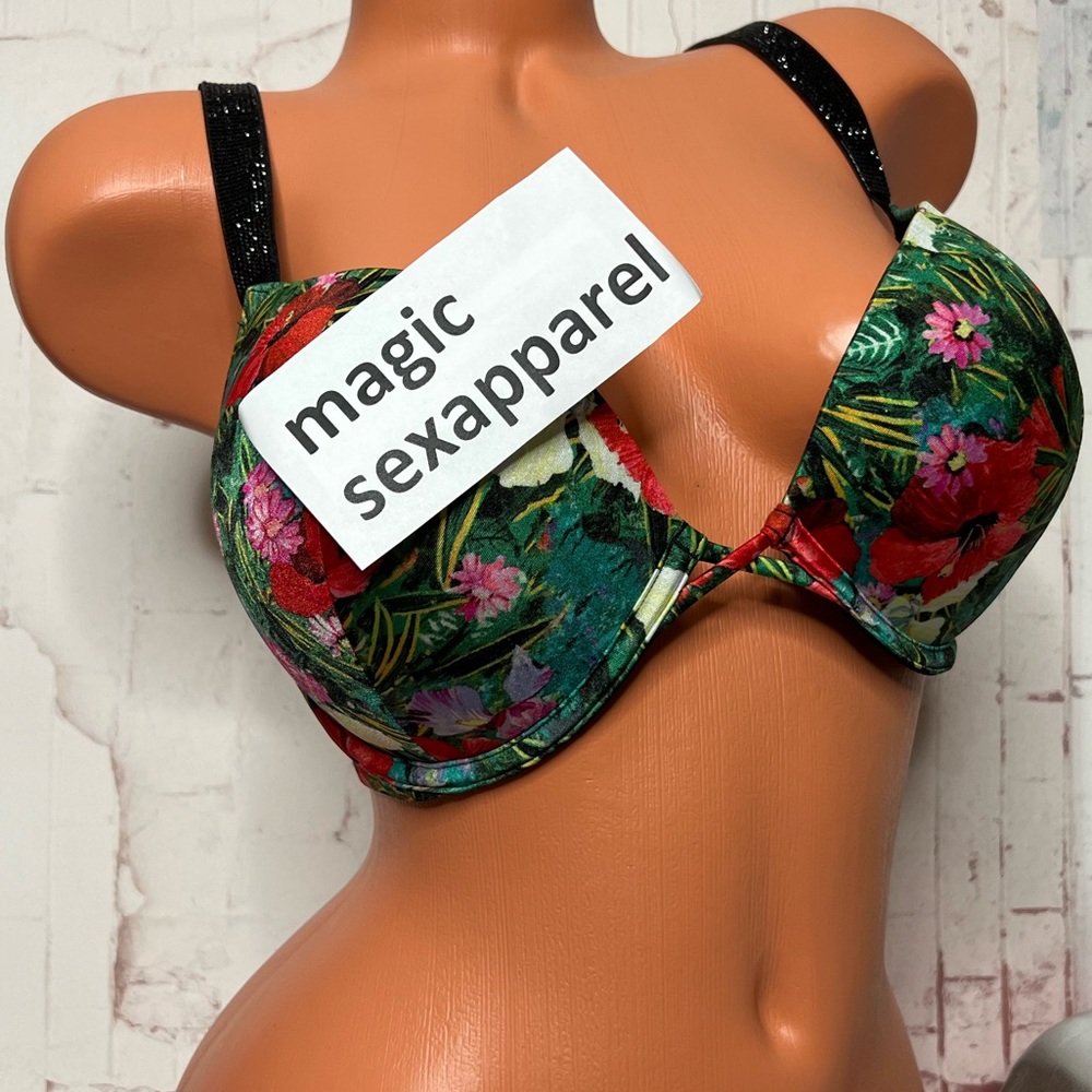VS SWIM 32 34 36 38 SHINE STRAP BOMBSHELL ADD 2 CUPS PUSH-UP BIKINI TOP LOGO